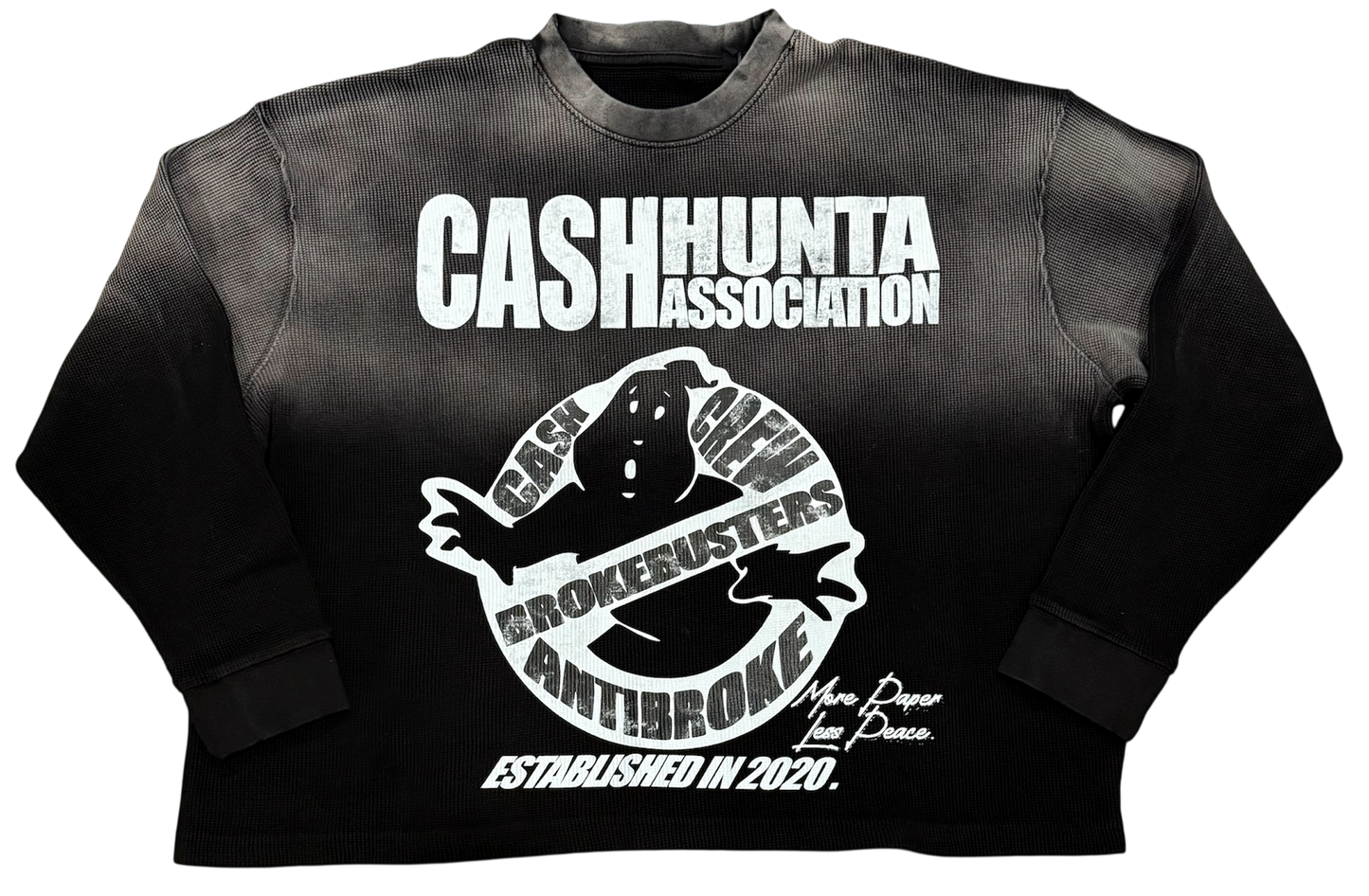 VINTAGE BLACK ‘BROKEBUSTERS’ LONG SLEEVE BOXY THERMAL