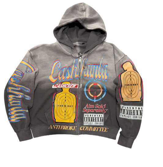 VINTAGE GRAY ‘GOOD AIM’ THERMAL HOODIE