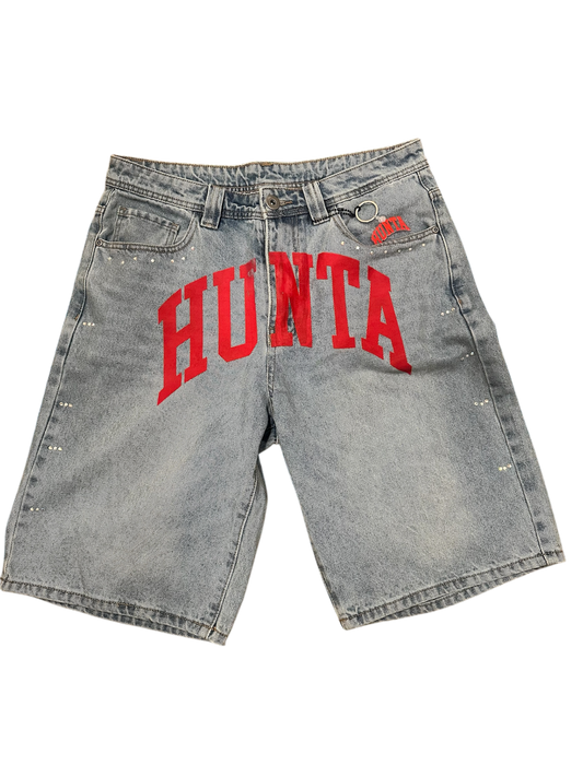 Light Washed Studded ‘HUNTA Staple’ Jorts