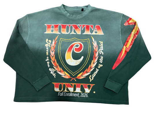 Forest Green ‘Home of the Rich’ Long Sleeve Boxy Thermal