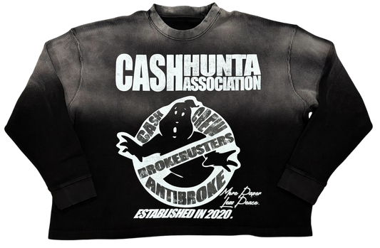 VINTAGE BLACK ‘BROKEBUSTERS’ LONG SLEEVE BOXY THERMAL