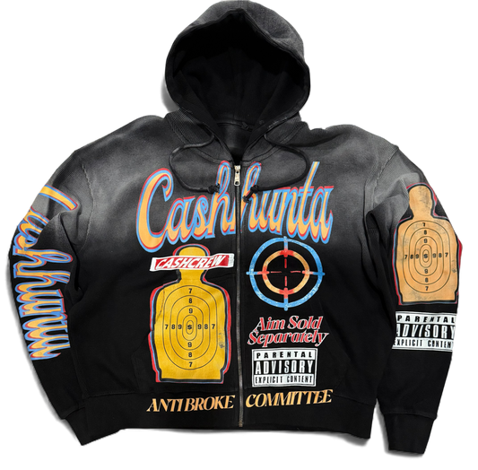 VINTAGE BLACK ‘GOOD AIM’ THERMAL HOODIE